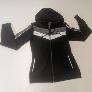 0 to 5 Zippered Sport Jacket Black/Gray/White Size Medium